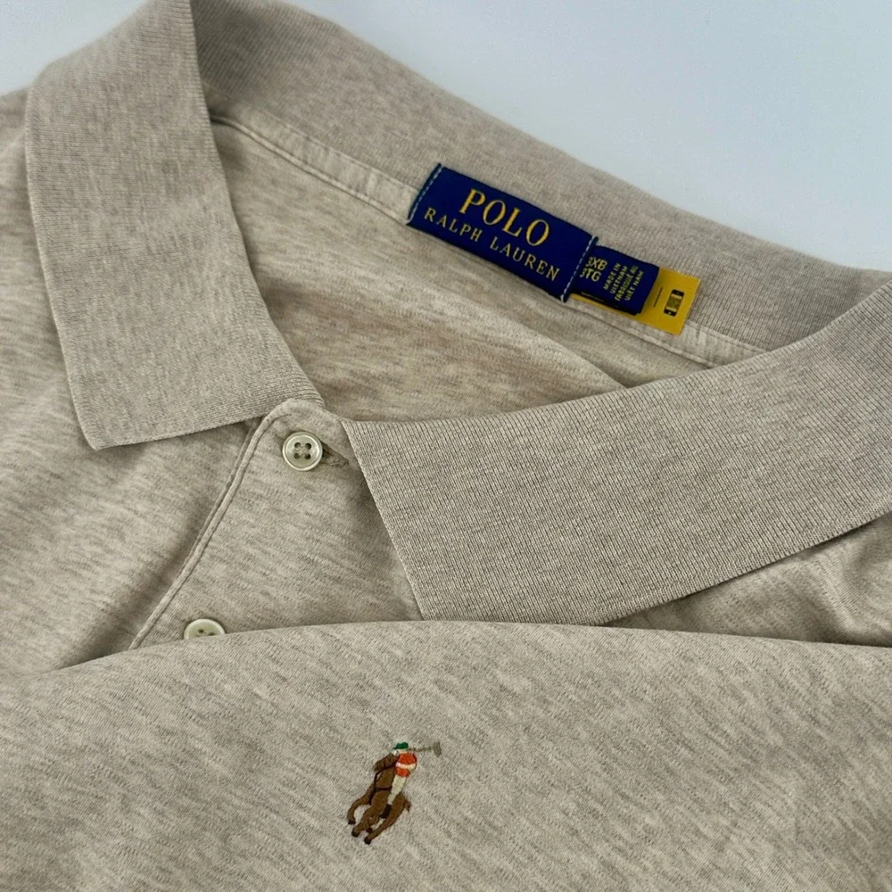 Polo Ralph Lauren Polo Shirt Mens 3XB Tan Heather Solid Classic Fit Flesh Pony